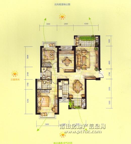 万和新城首府约136㎡户型图