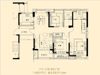 3、5#樓A3標(biāo)準(zhǔn)層戶型