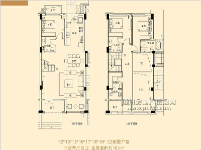 12-13、15-19#楼C2园墅户型图