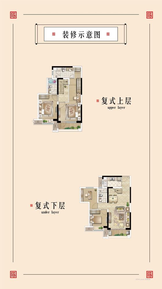 城北融信府復(fù)式樓3房贈送20平方只要190萬