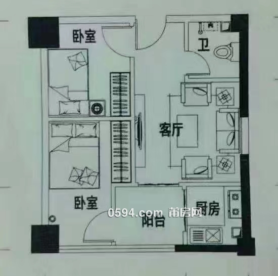 凯丰城市广场 兴安名城西区 安福三中对面 中层电梯2房 精装-