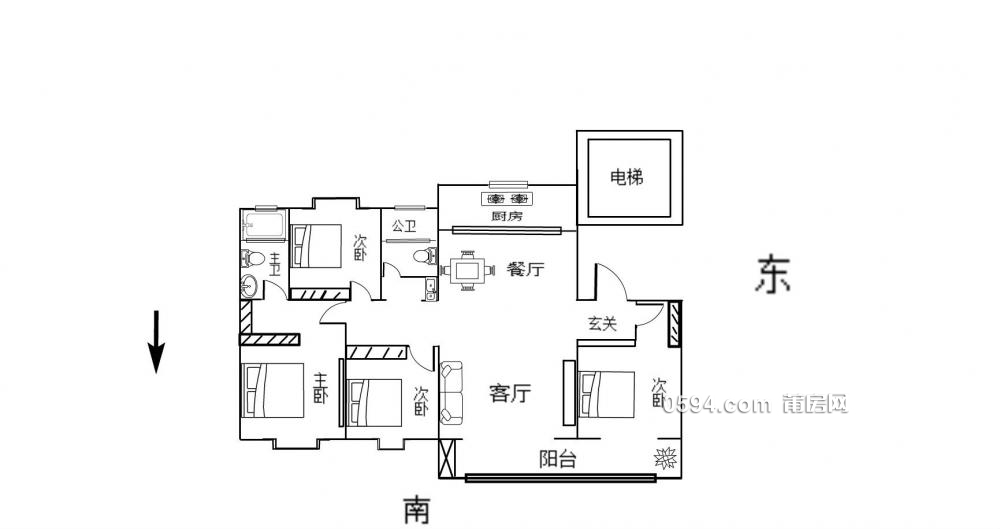 房東虧本出 售 璞悅風(fēng)華 南北通透4開間朝南毛坯看房方便