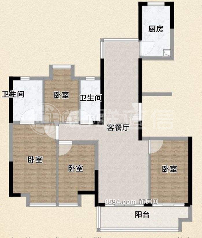 萬達(dá)對(duì)面玖璽正榮府一期  毛坯4房 樓層好 南北通透 