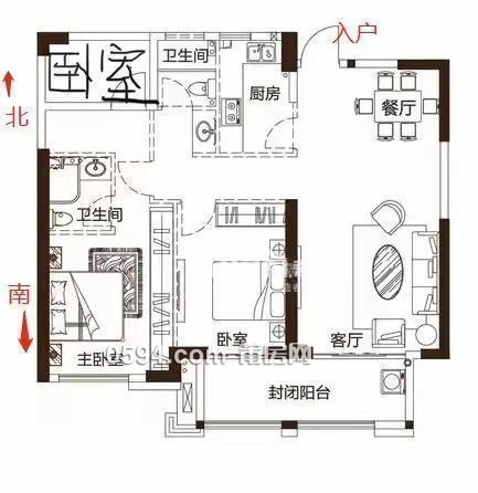 正榮財富中心3房2廳2衛(wèi)115平南北通透精裝有鑰匙