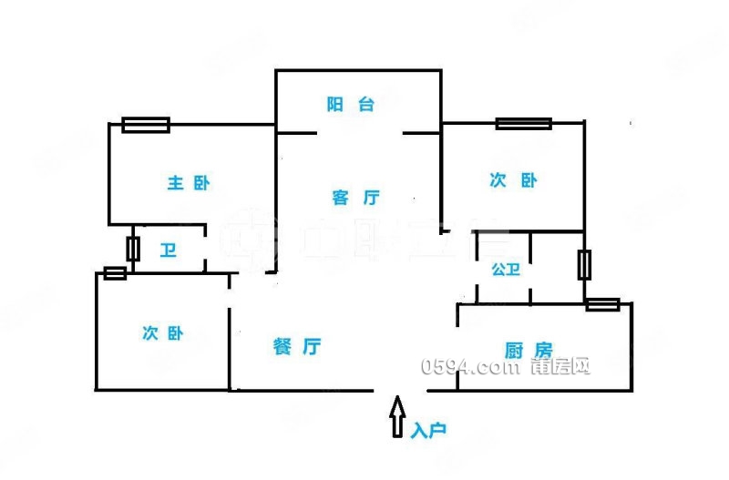 南門市醫(yī)院龍德井筱塘旁朝南三房?jī)尚l(wèi) 剛交房  中急售