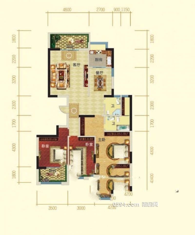 萬嘉盛景花園 3房2廳2衛(wèi) 可改4房 賣7566