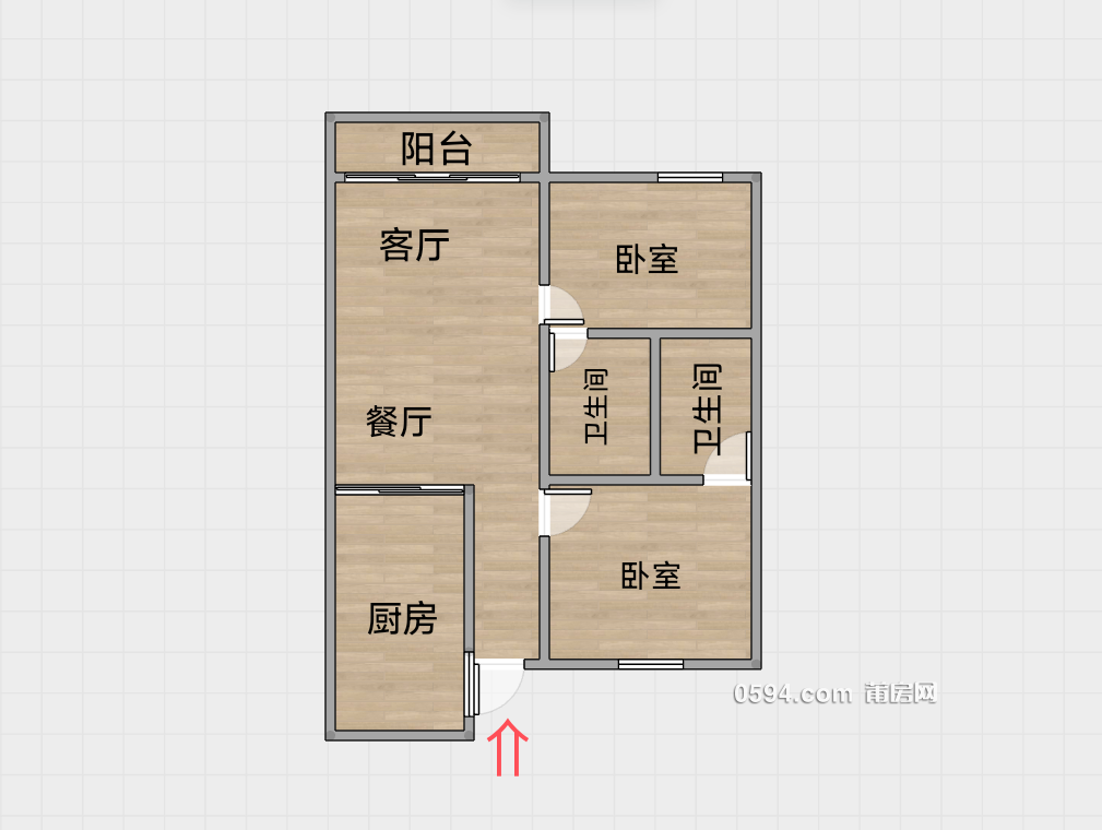 低總價(jià)！2室2衛(wèi)拎包入住，帶大陽(yáng)臺(tái)，出門就是二中 榮華