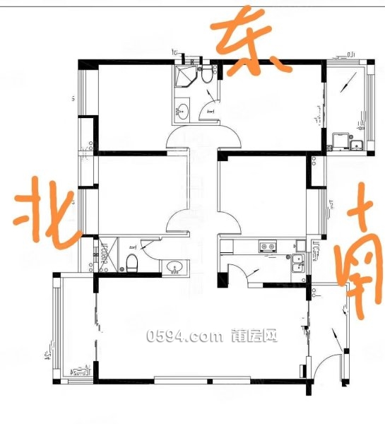 玉湖 陡西小區(qū) 高層4房毛坯 南北東三面采光