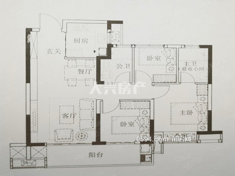 梅峰中山 建發(fā)央譽(yù) 剛需毛坯三房 低總價(jià) 全明格局南北通透