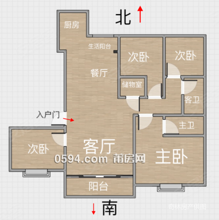 一梯一戶二次裝修20多萬未入住 大平層 精裝四房 南北東戶型