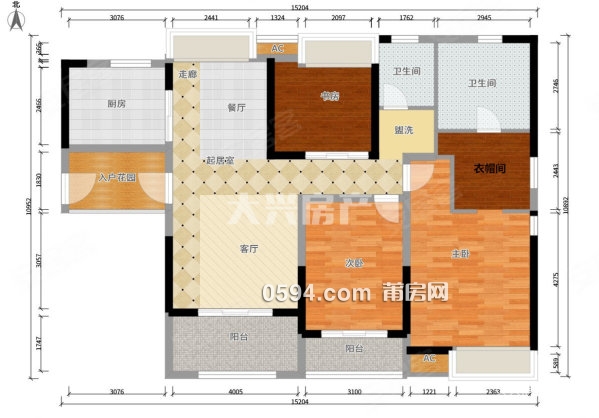 門口送房間零公攤 萬科一期 高層南北東通透四房 視野