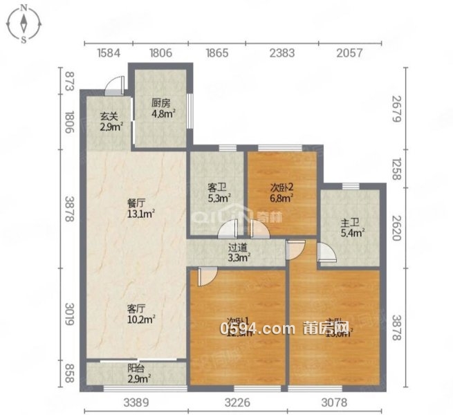 大唐玉湖旁 萬科城御園 正規(guī)3房 戶型方正 梅峰中山