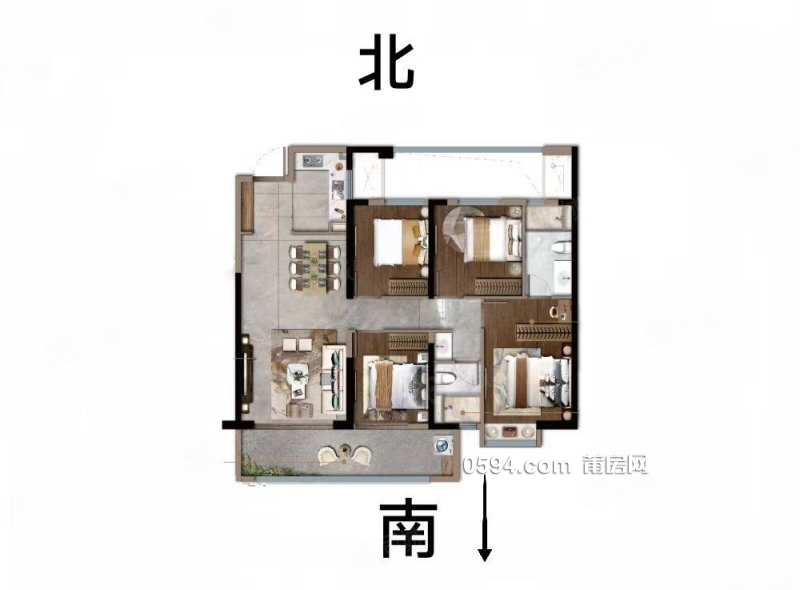 萬達(dá)中南瓏禧臺(tái)高端小區(qū)全新精裝4房南北通透 僅16770一平