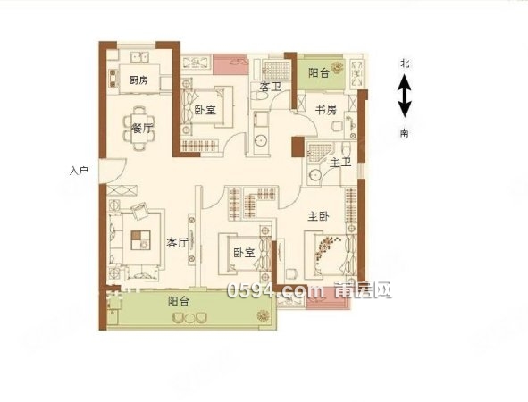 急售可大刀  莆田二中對面融信府 南北東4房  送1房