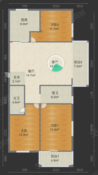 市區(qū)南北東精裝三房 興安名城C區(qū)134.4平精裝3房電梯高層