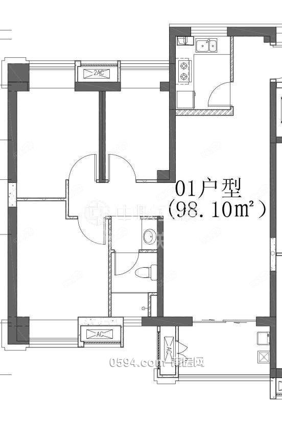 溝頭安置房紫溪軒  精裝3房 三面采光拎包入住售99萬(wàn)