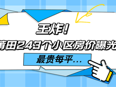 王炸！莆田243個(gè)小區(qū)房?jī)r(jià)曝光！最貴每平...