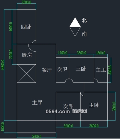 万达附近海峡广场精装钢挂4房2厅2卫 中层南北通透-莆田二手房