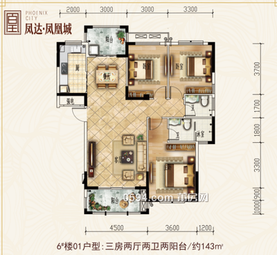 凤达凤凰城 3房2厅2卫 三面采光 卖14997-莆田二手房