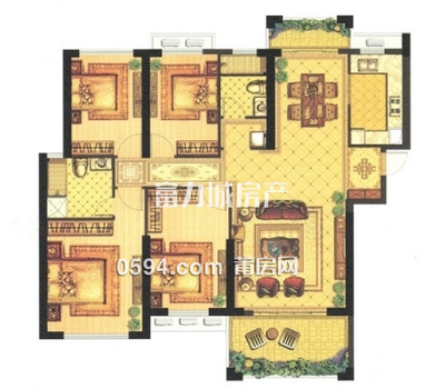 新天地旁 左岸藍灣 精裝修  南北通透  家具齊全  拎包入住-莆田租房