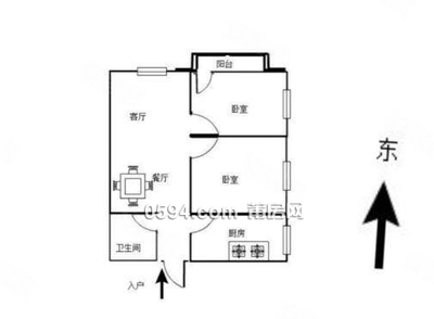 梅峰中山电梯房！中兴公馆标准2房带阳台！东面向采光阳光-莆田二手房