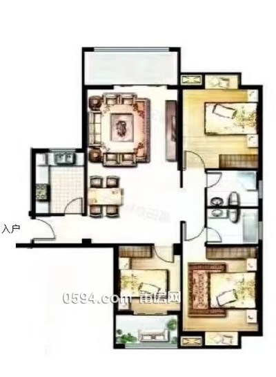 绶溪旁立丰公馆电梯中高层标准3房居家装修南北通透户型-莆田二手房 绶溪旁立丰公馆电梯中高层标准3房居家装修南北通透户型-莆田二手房