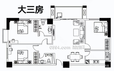 兴安名城C区 东园西路 3室2厅2卫 毛坯 可改4房 高层-莆田二手房