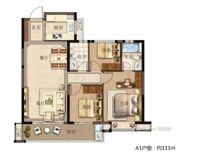 建发磐龙府二期（A区） 精装 总价145万 面积109㎡ 3室2厅2卫-莆田二手房