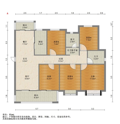 联发君领兰溪 毛坯 总价210万 面积143㎡ 5室2厅2卫-莆田二手房