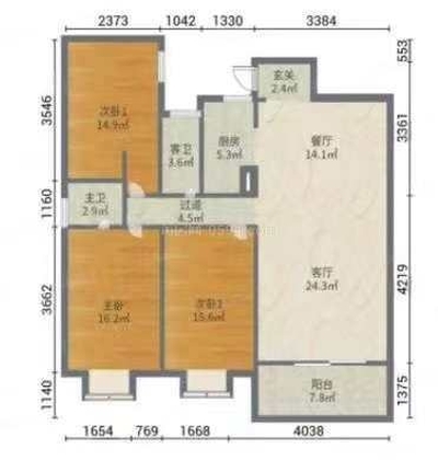 和成天下 毛坯 總價(jià)206萬 面積134㎡ 3室2廳2衛(wèi)-莆田二手房