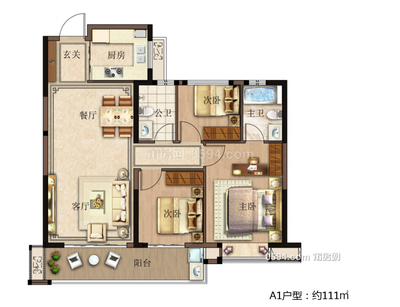 建發(fā)磐龍府毛坯 總價132萬 中層110㎡ 3室2廳2衛(wèi)-莆田二手房