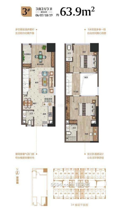 京都壹品復(fù)式挑高5米買一層送一層市政府旁毛坯3房-莆田二手房